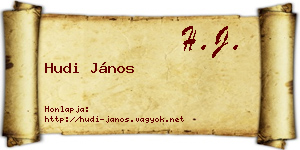 Hudi János névjegykártya
